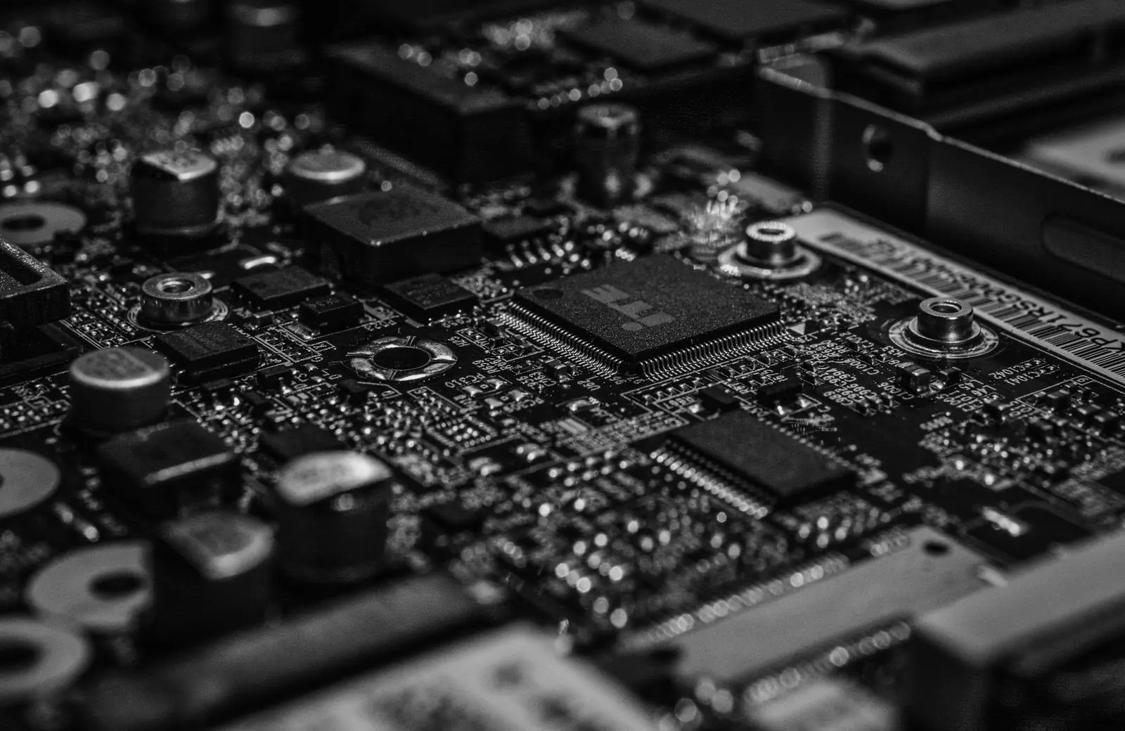 Close-up of a printed circuit board